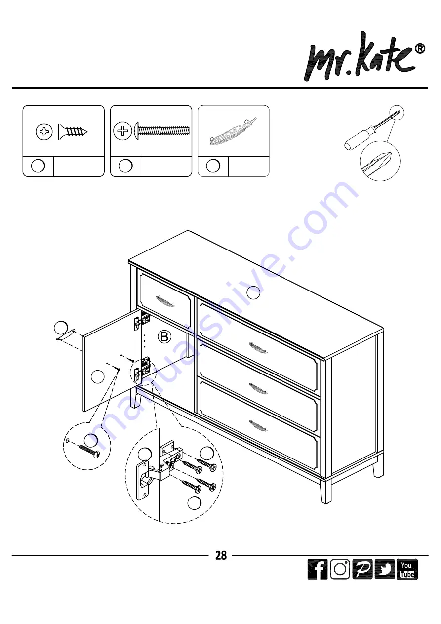 Ameriwood HOME mr.Kate 2613408COM Скачать руководство пользователя страница 26