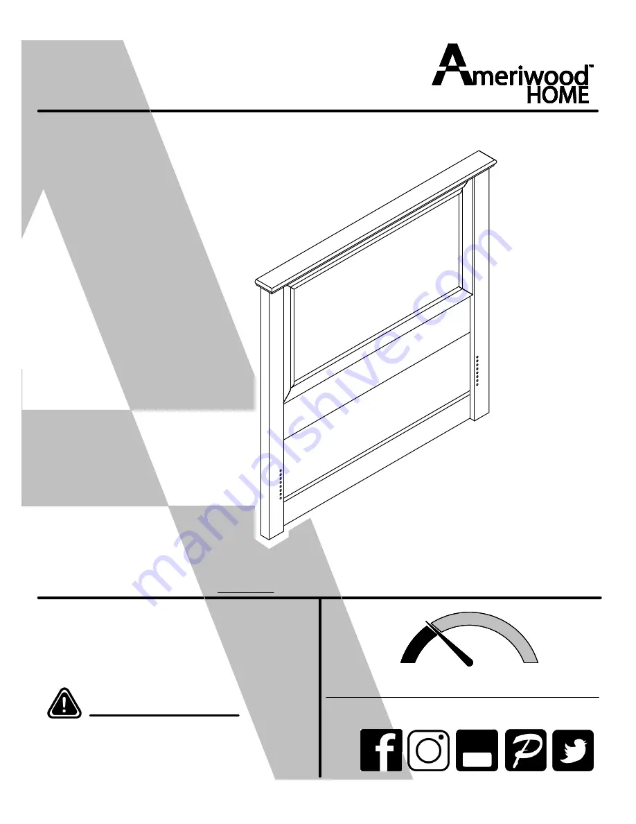 Ameriwood HOME Twin Headboard 5320340EBL Скачать руководство пользователя страница 1