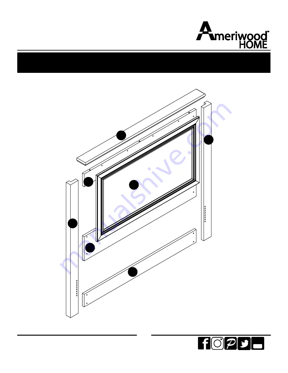 Ameriwood HOME Twin Headboard 5320340EBL Скачать руководство пользователя страница 6