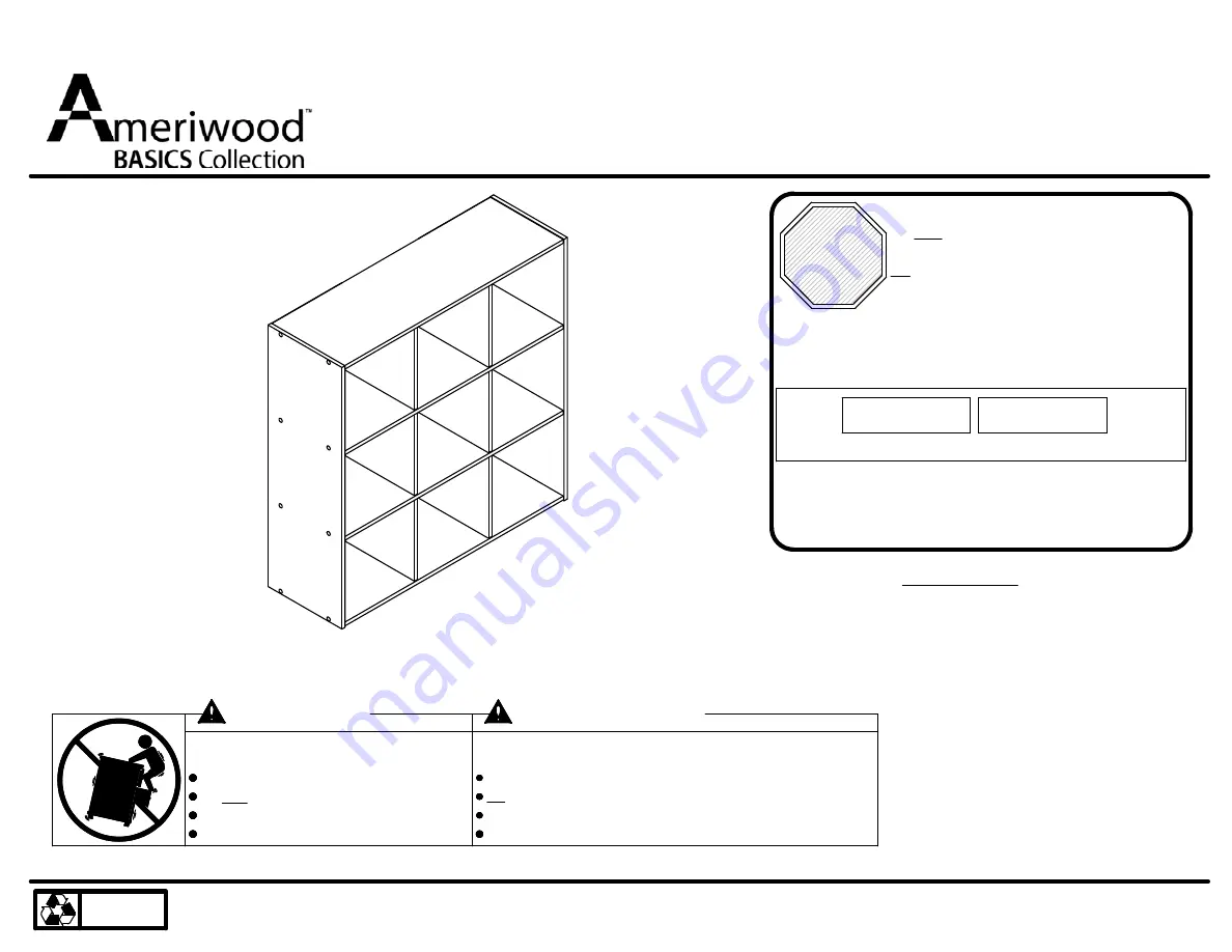 Ameriwood BASICS 7642015COM Assembly Instructions Manual Download Page 1