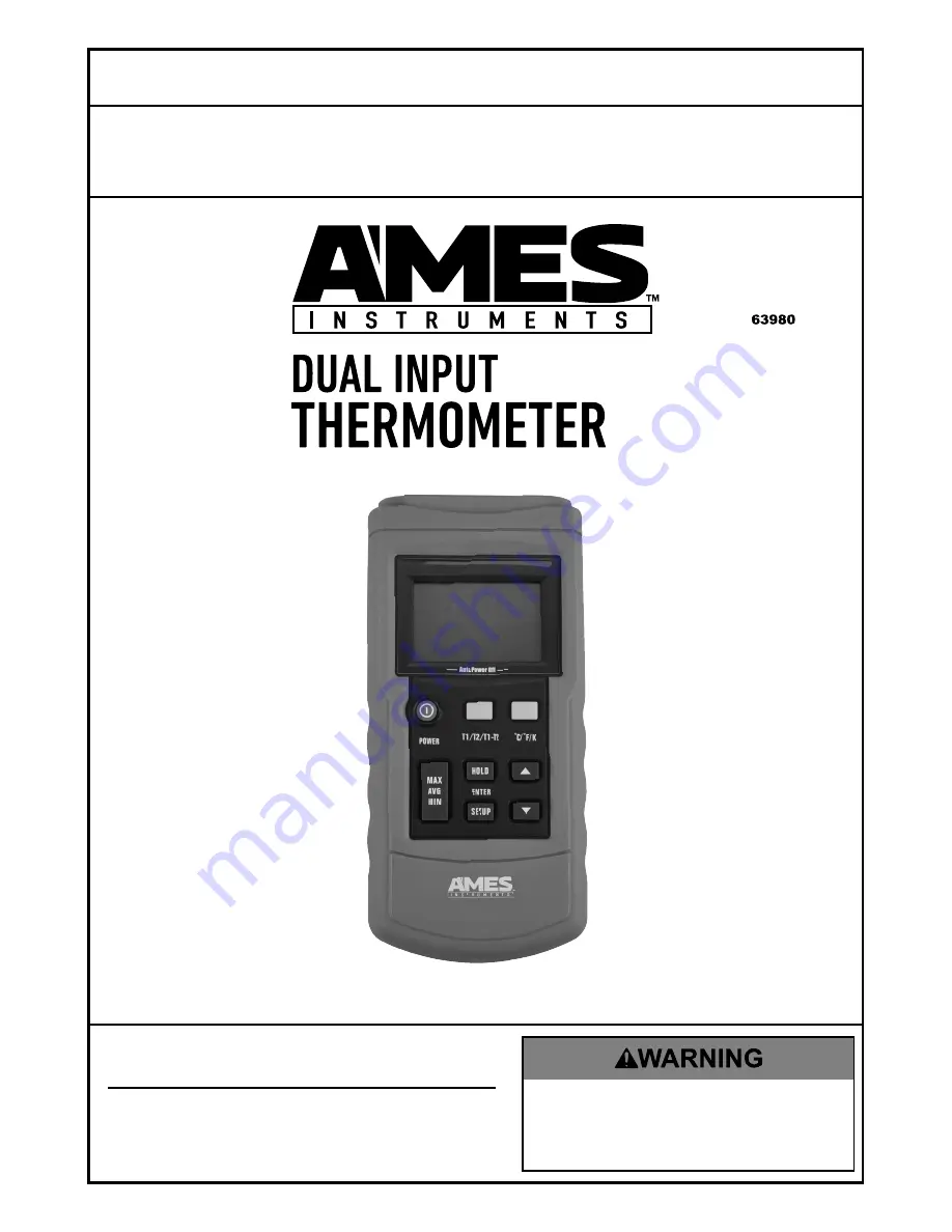 Ames Instruments 63980 Owner'S Manual & Safety Instructions Download Page 1