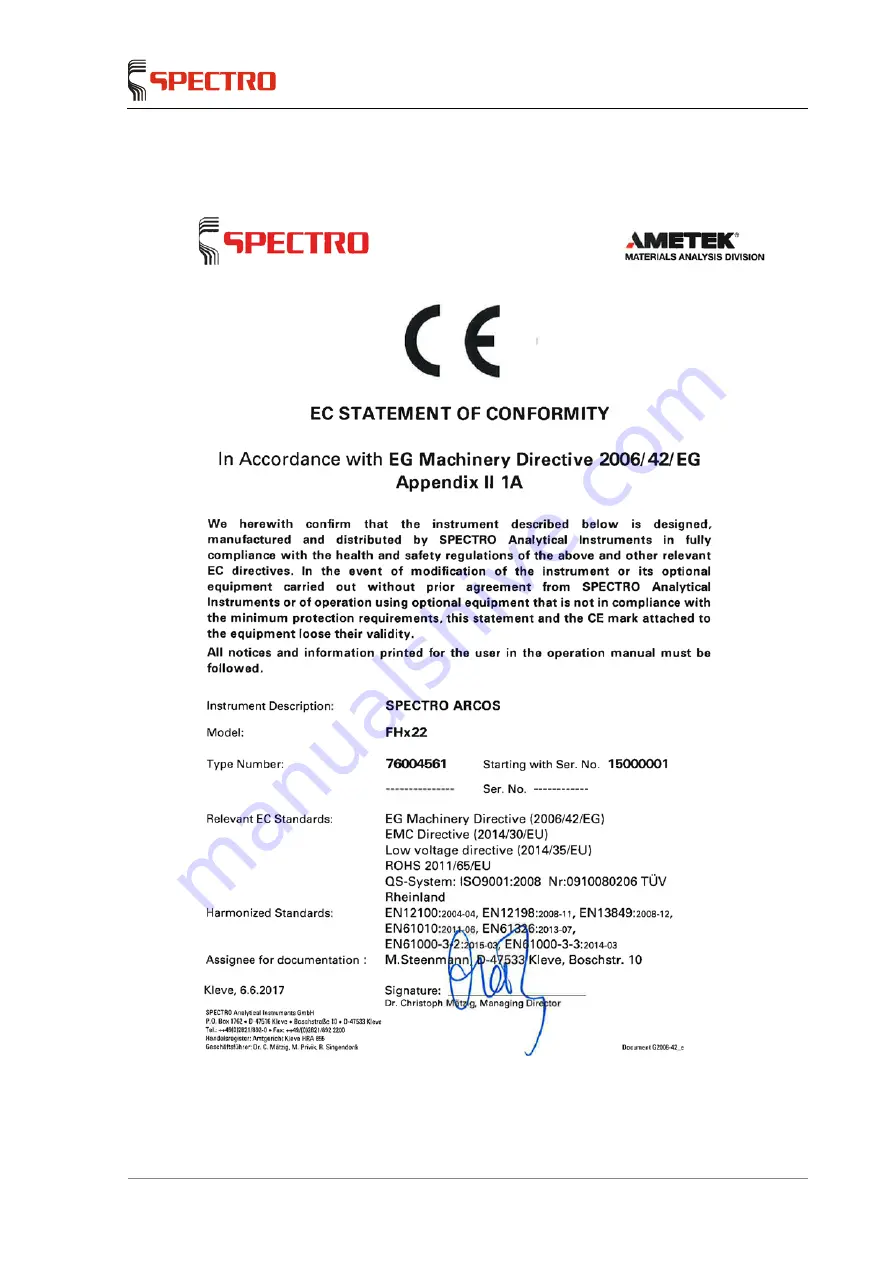 Ametek SPECTRO ARCOS FHX22 Original Operating Instructions Download Page 55