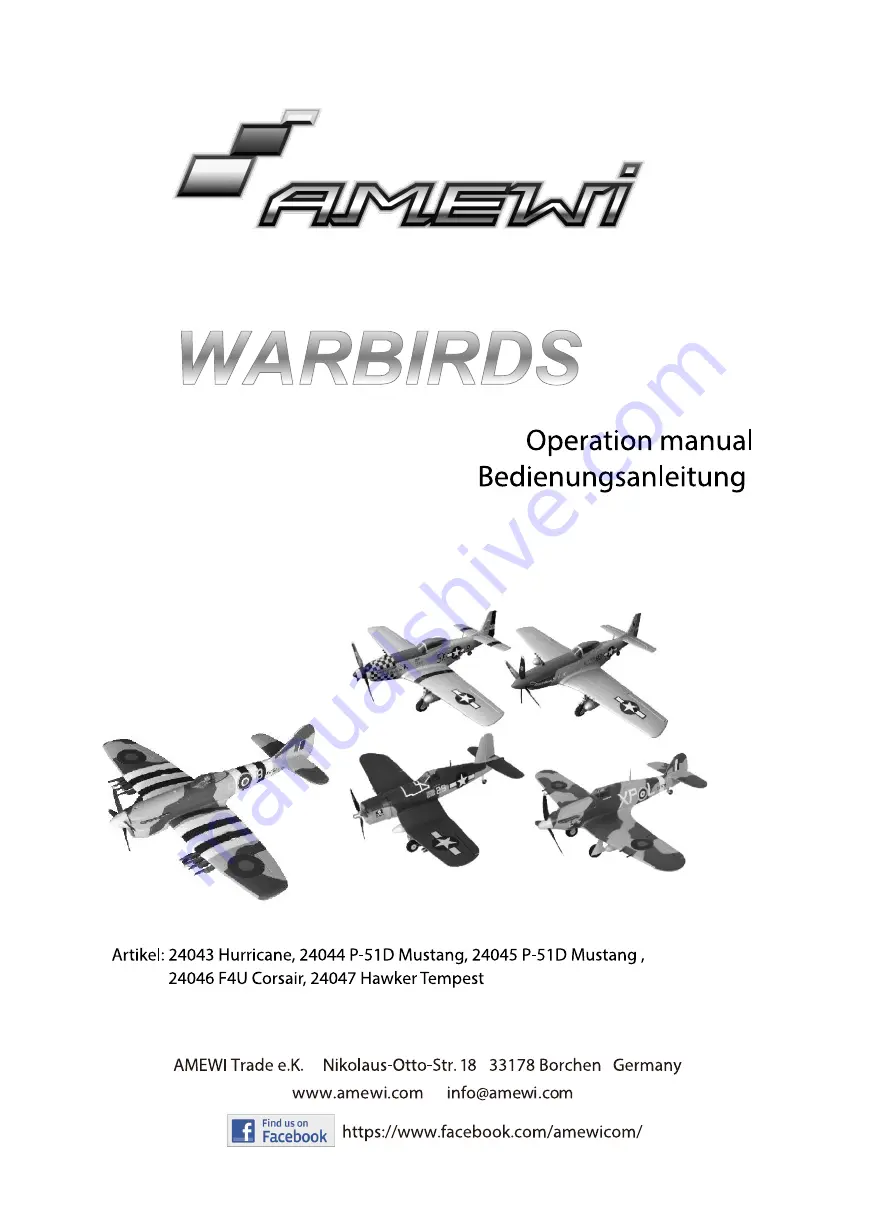 Amewi 24043 Operation Manual Download Page 1