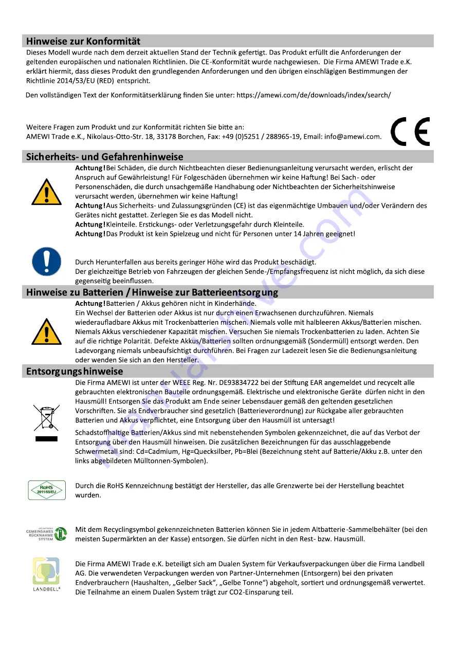 Amewi 26081 Скачать руководство пользователя страница 4