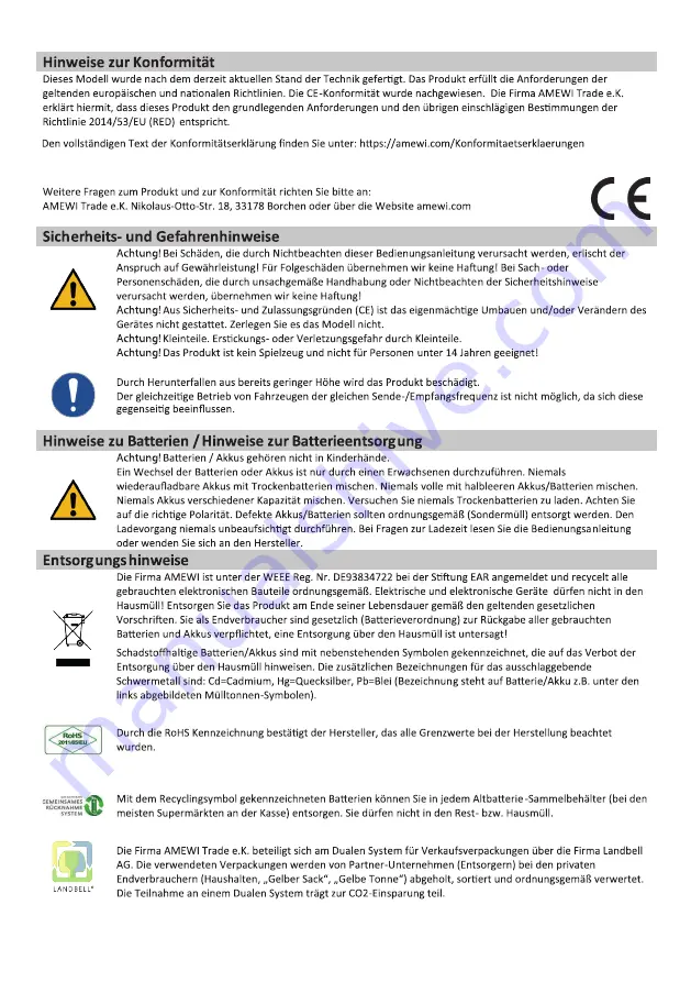 Amewi 26087 Скачать руководство пользователя страница 2