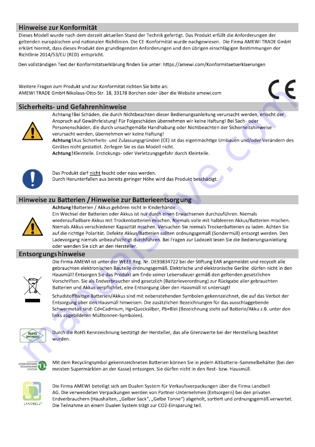 Amewi RC DINOSAURIER 40008 Operation Manual Download Page 4