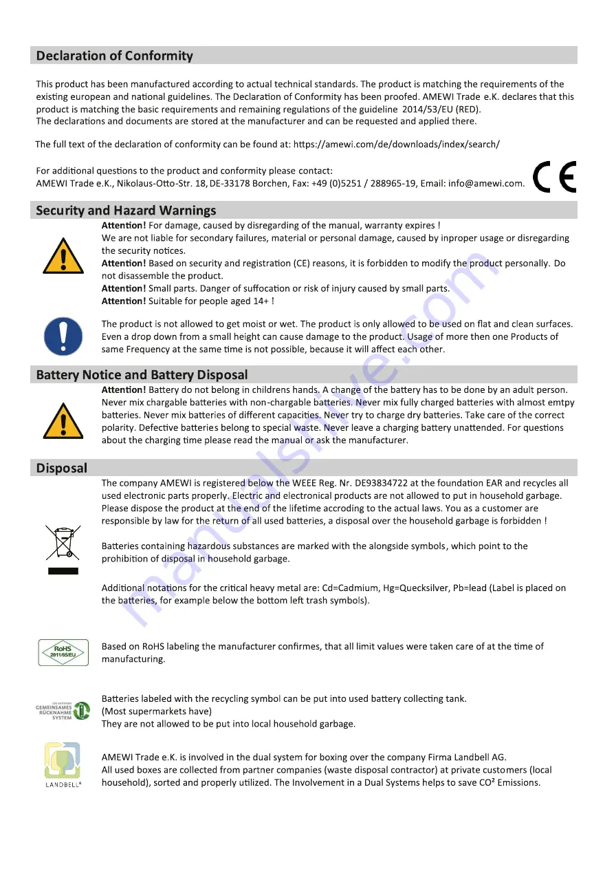 Amewi VISIONS 22412 Instruction Manual Download Page 9