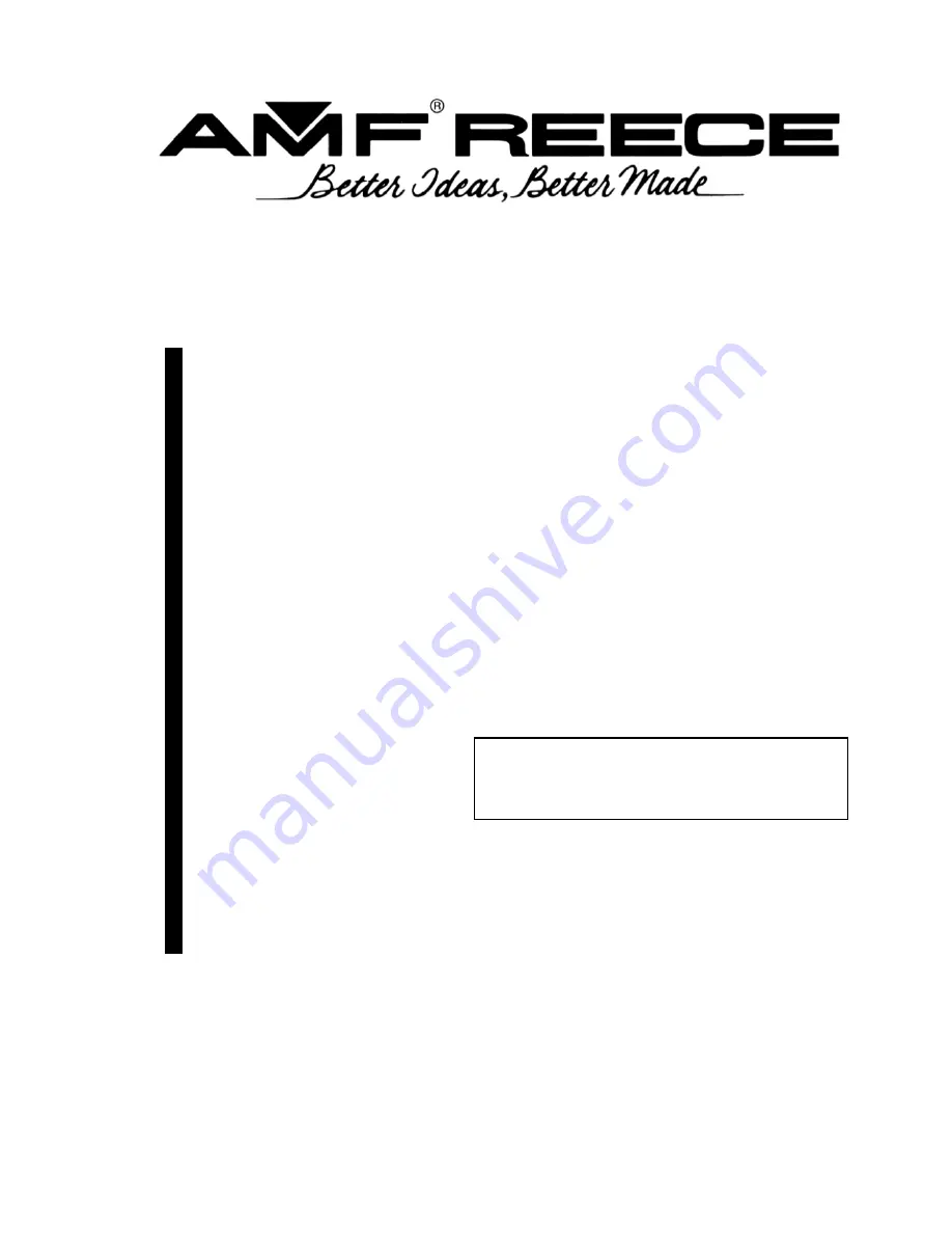 AMF REECE S-105 Parts And Service Manual Download Page 3