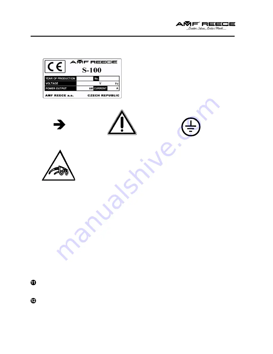 AMF REECE S100 Parts And Service Manual Download Page 11