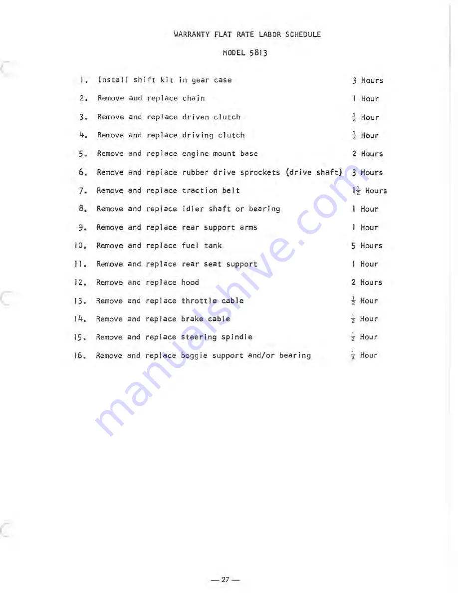 AMF Ski-Daddler 5813-0100 Service Manual Download Page 27