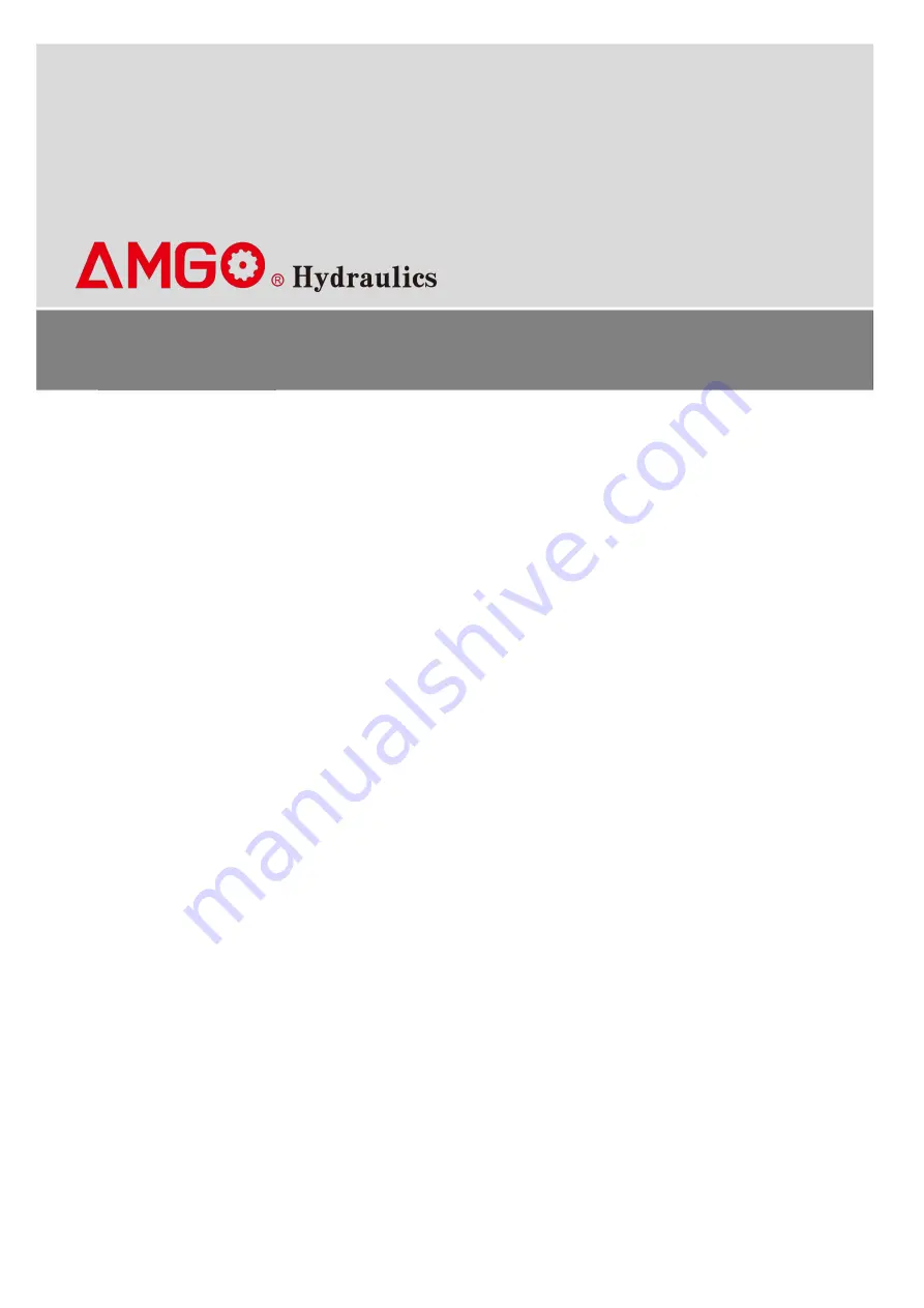 AMGO Hydraulics MRL09 Installation And Service Manual Download Page 27