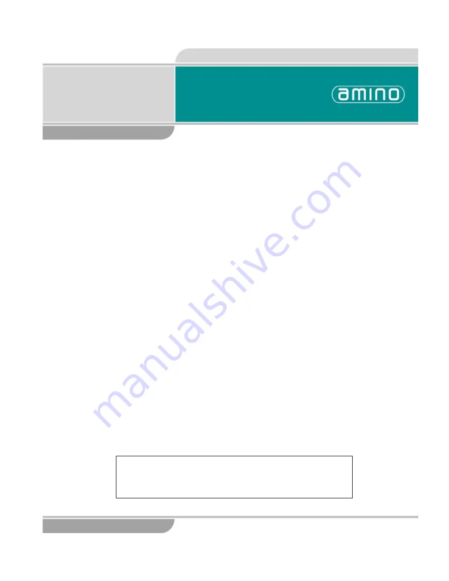 Amino Remote Controls Configuration Manual Download Page 1