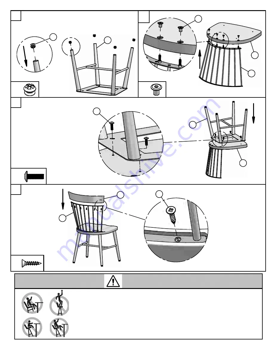 Amisco Angelina Distressed Farmhouse Stool 40227 Assembly Download Page 2