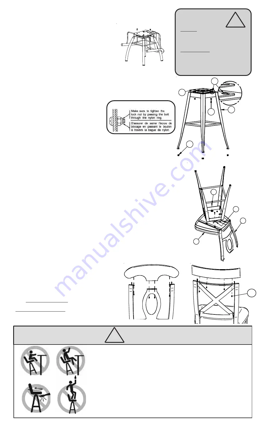 Amisco Kyle Swivel Stool with Cross Back 41414 Manual Download Page 2