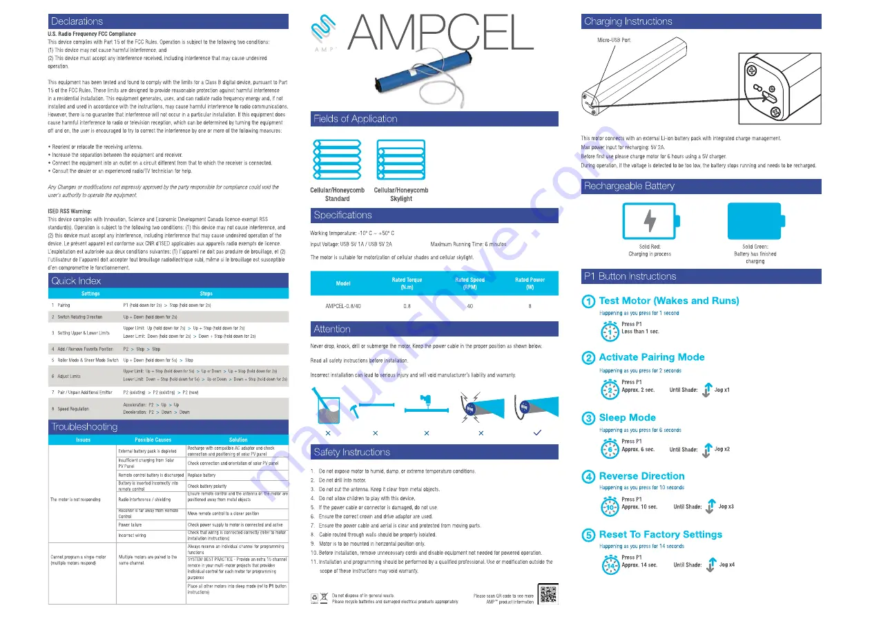 AMP AMPCEL-0.8/40 Quick Start Manual Download Page 1