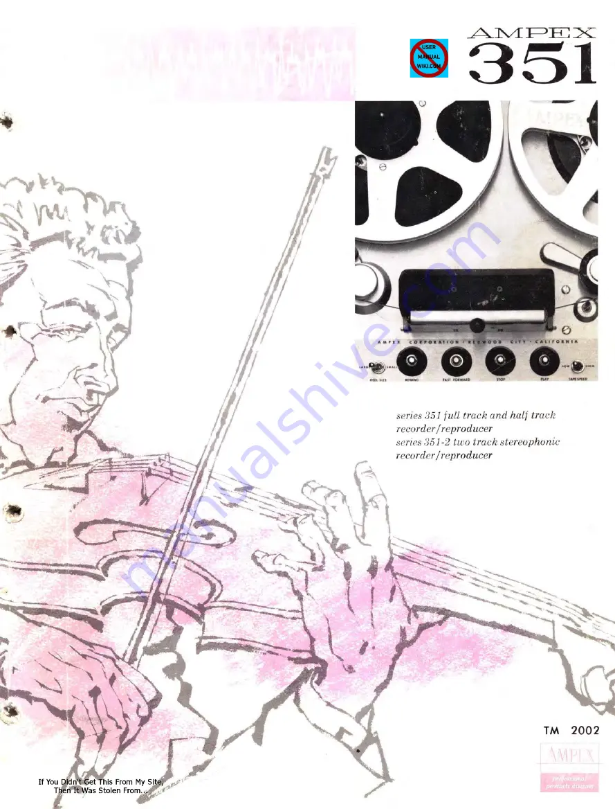 Ampex 351 Series Manual Download Page 1