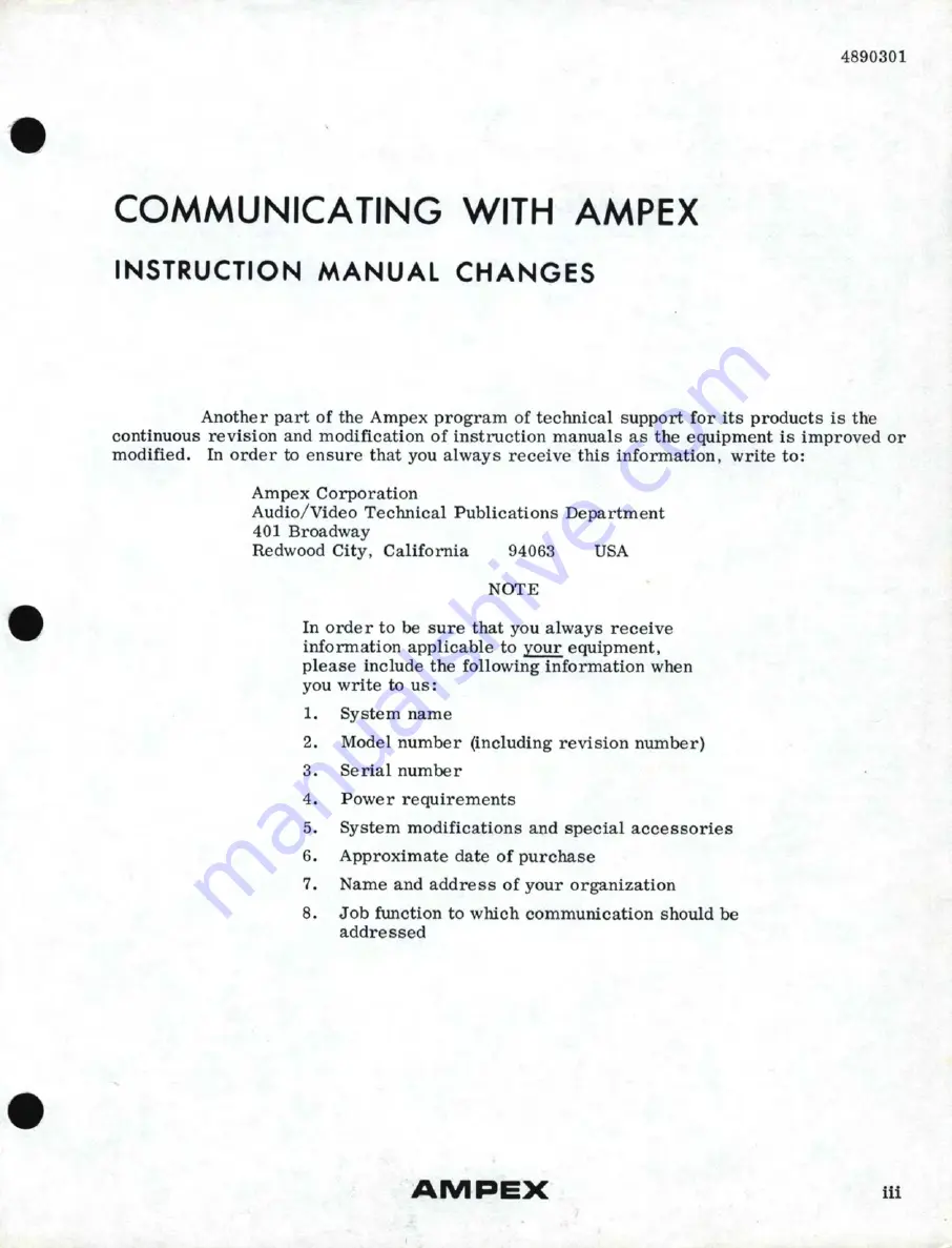 Ampex AG-440 B Скачать руководство пользователя страница 6