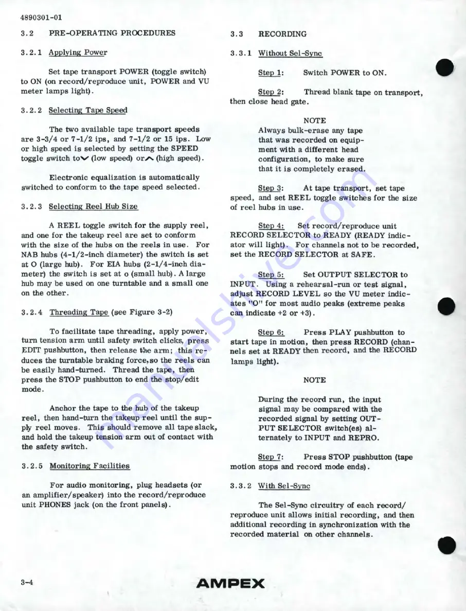 Ampex AG-440 B Скачать руководство пользователя страница 38