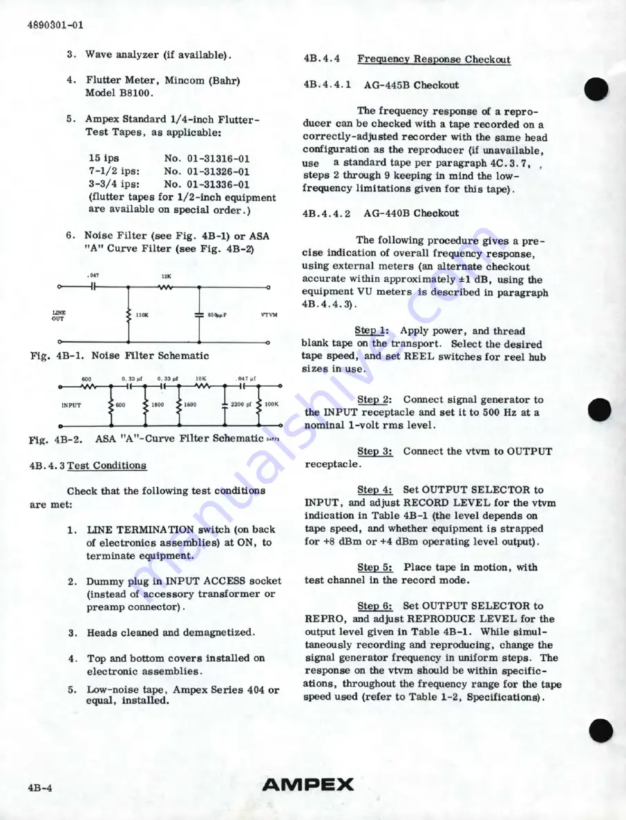 Ampex AG-440 B Operation And Maintenance Manual Download Page 49