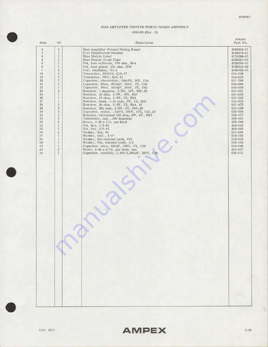 Ampex AG-440 B Скачать руководство пользователя страница 146