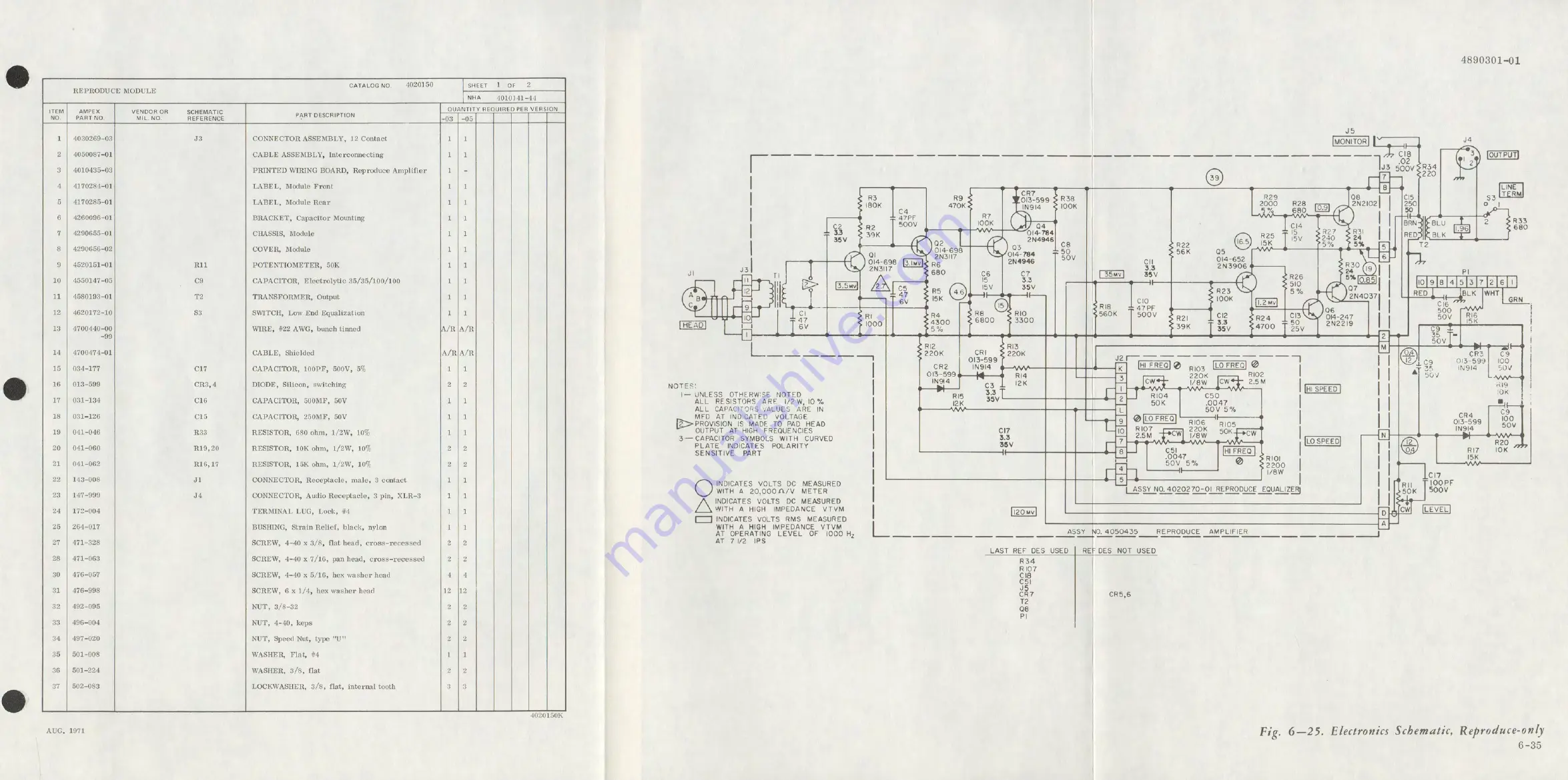 Ampex AG-440 B Скачать руководство пользователя страница 151