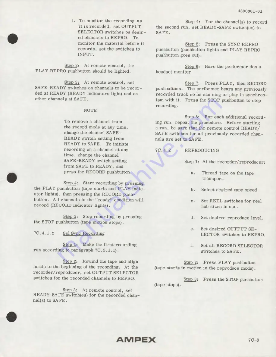 Ampex AG-440 B Operation And Maintenance Manual Download Page 174