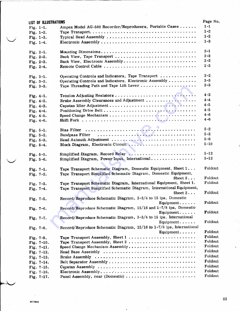 Ampex AG500 Operation And Maintenance Manual Download Page 4