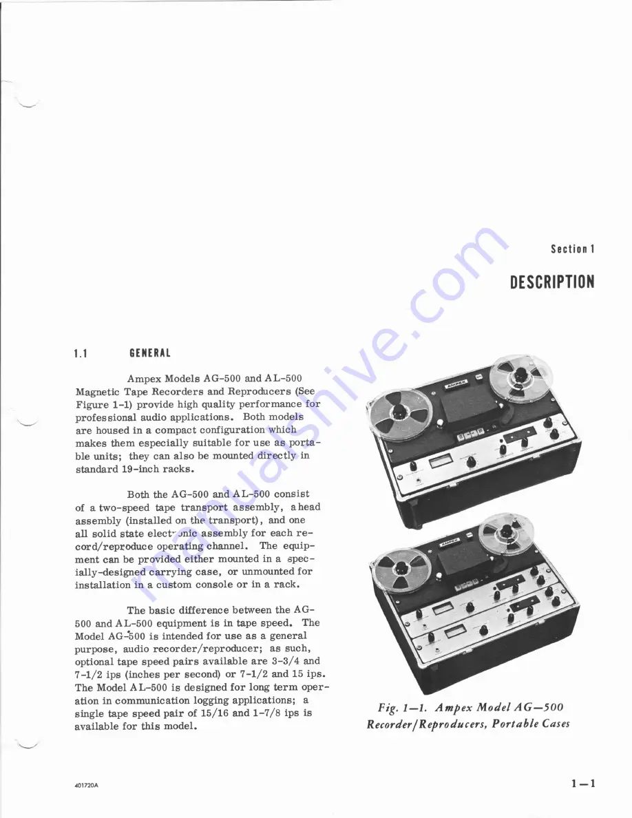 Ampex AG500 Скачать руководство пользователя страница 6