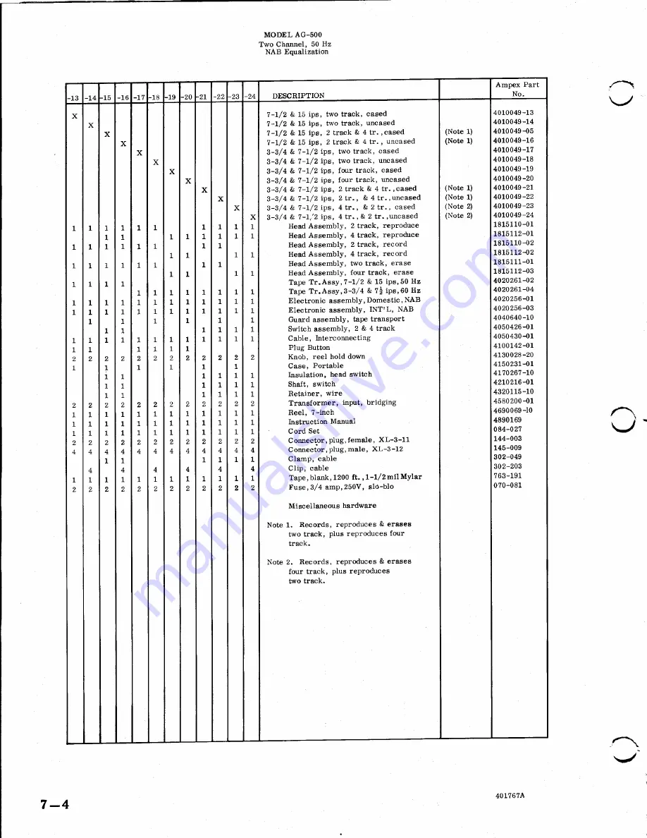 Ampex AG500 Скачать руководство пользователя страница 53