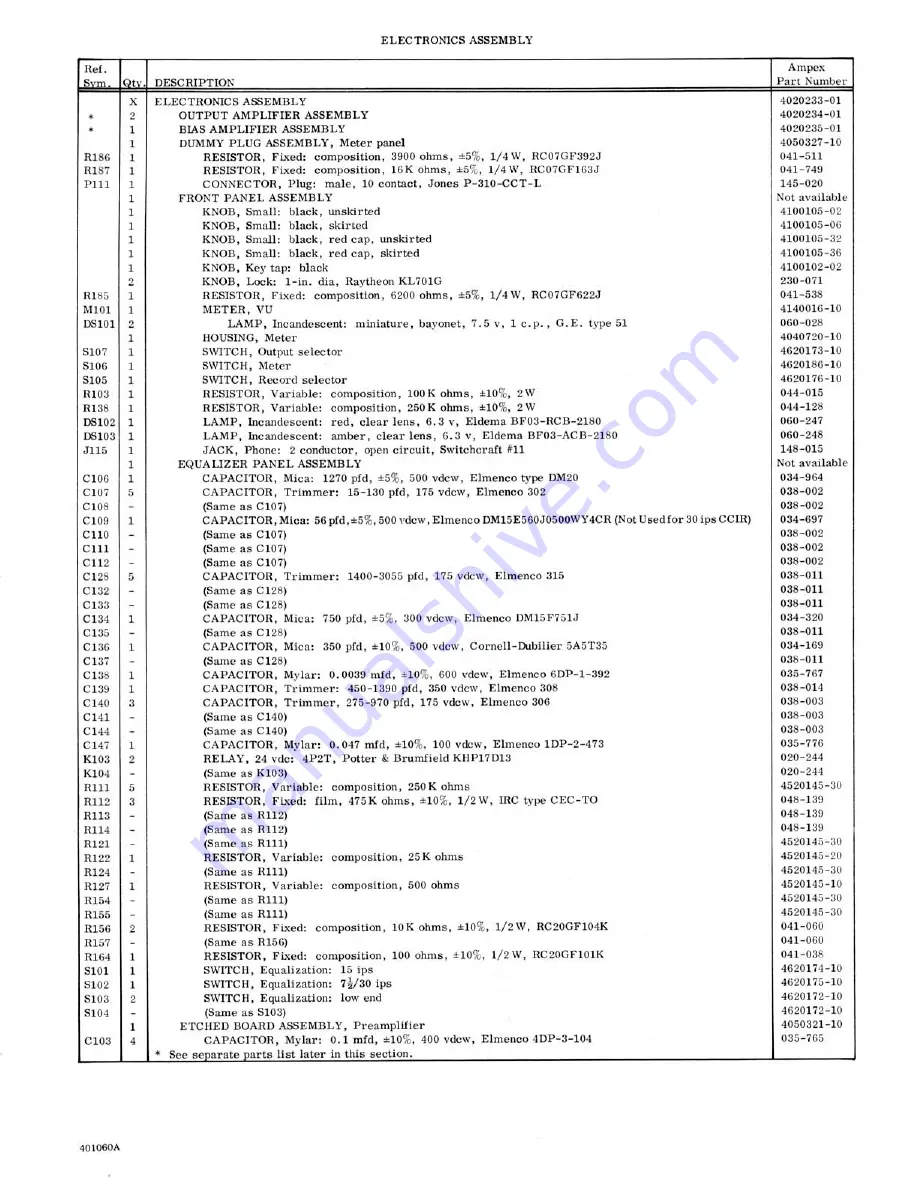 Ampex MR-70 User Manual Download Page 107