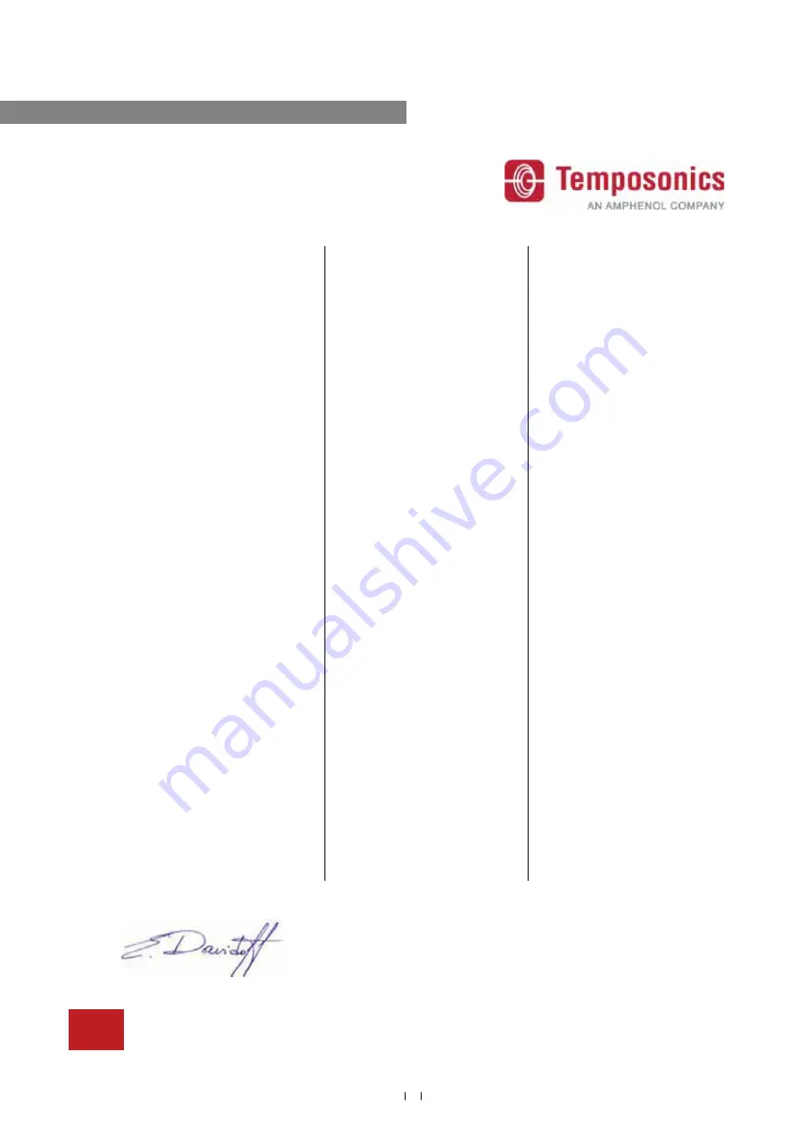 Amphenol Temposonics T Series Operation Manual Download Page 43