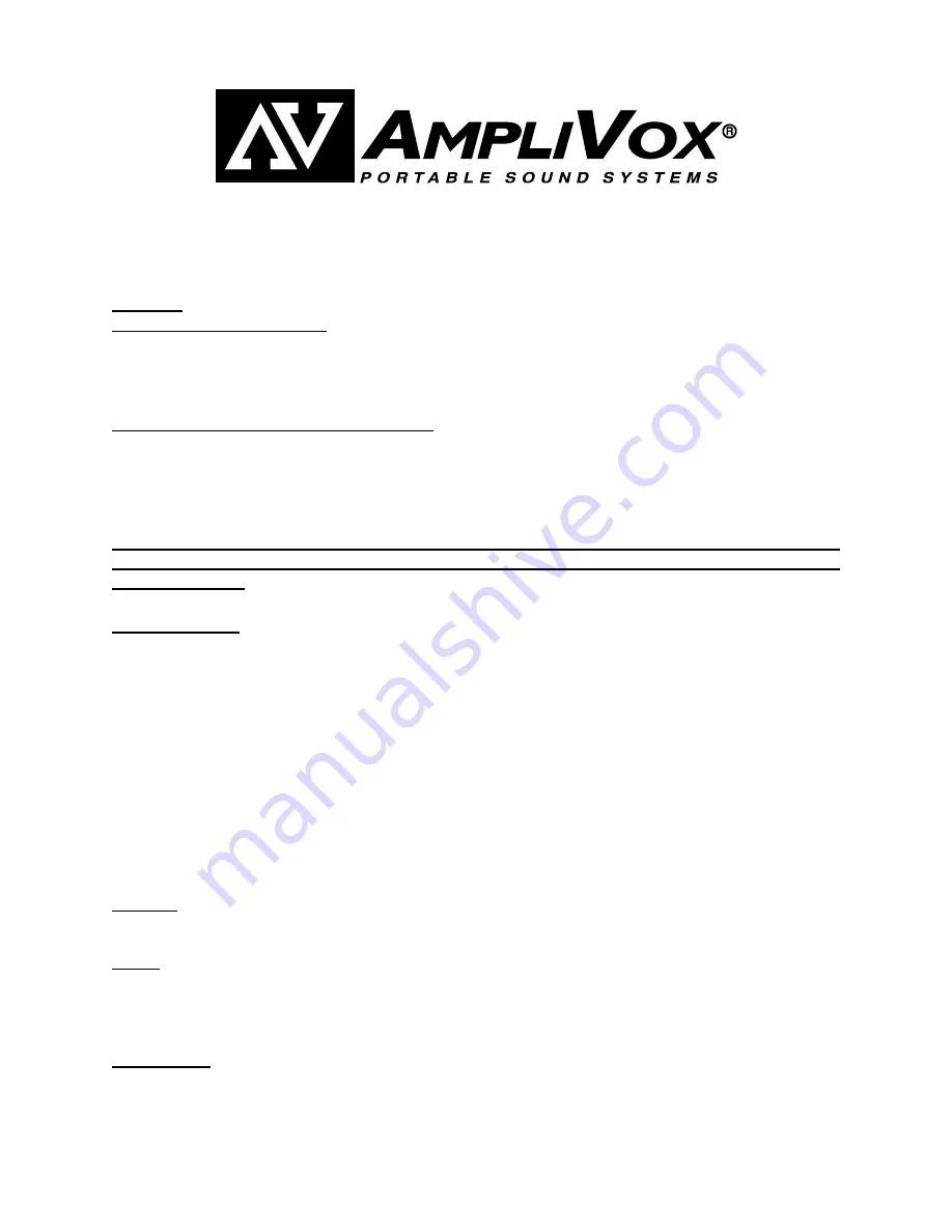 AmpliVox S1204 Instruction Manual Download Page 1