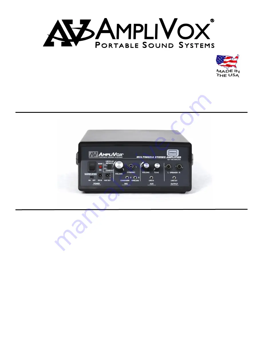 AmpliVox S805A User Manual Download Page 1