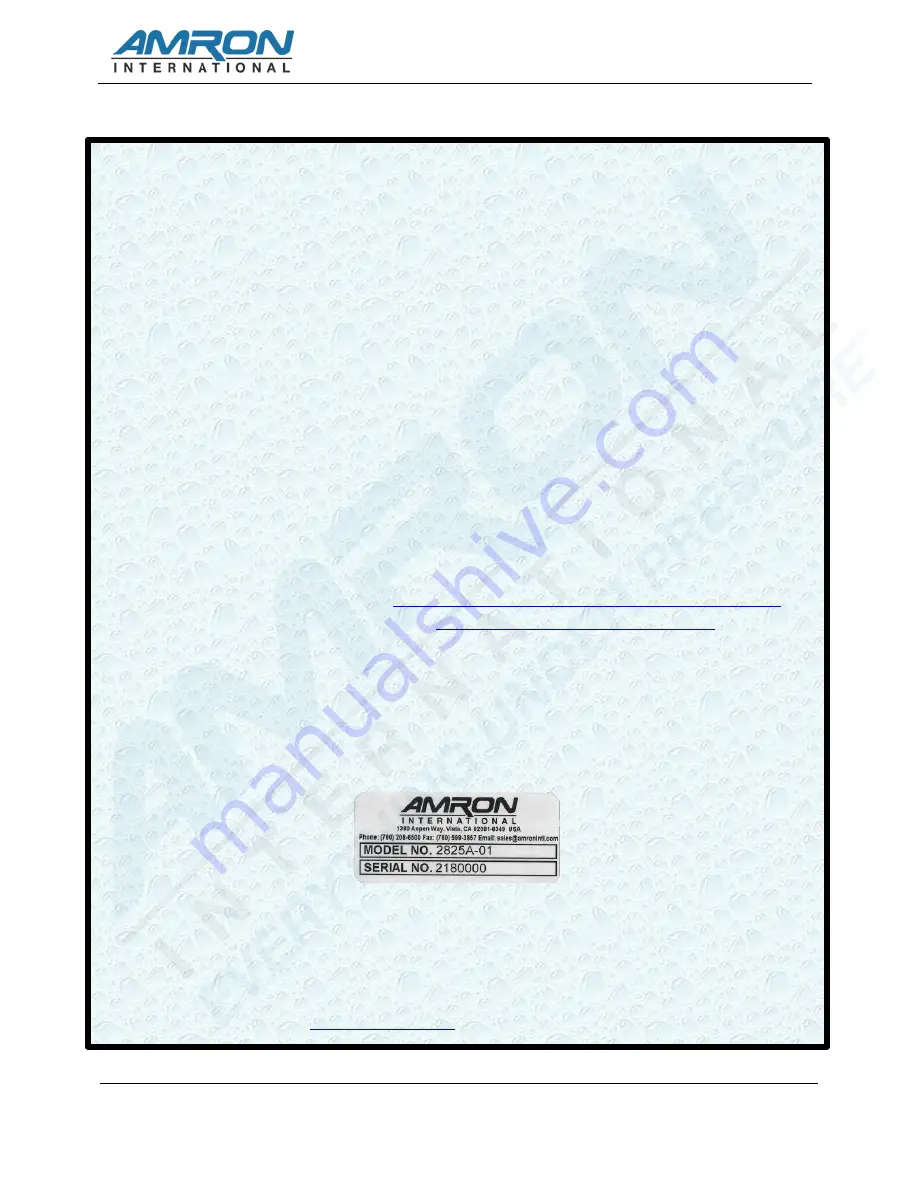 Amron AMCON II 2825R Series User Manual Download Page 36