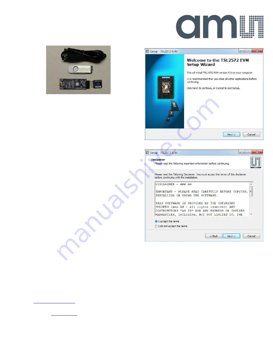 AMS TSL2572 EVM Quick Start Manual Download Page 1