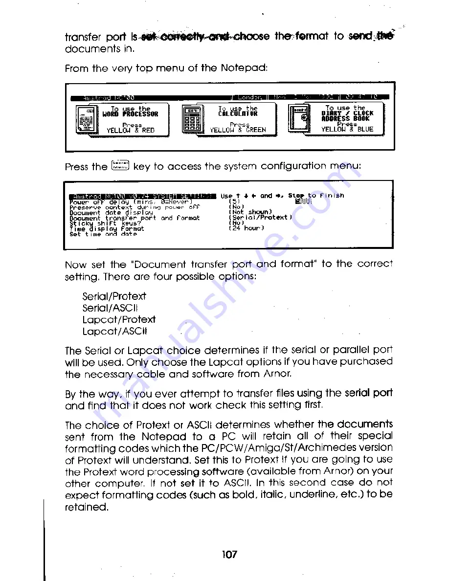 AMSTRAD Notepad NC100 Manual Download Page 109