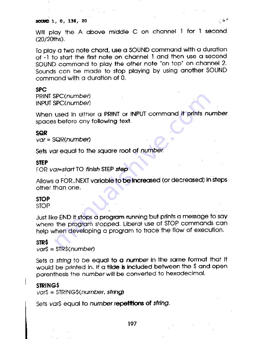 AMSTRAD Notepad NC100 Manual Download Page 199