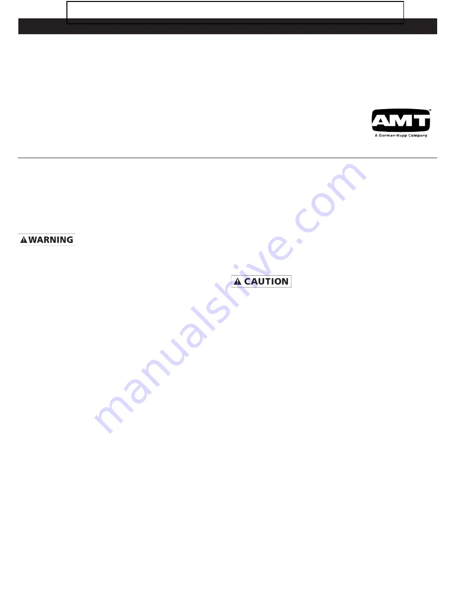 AMT 2762-98 1-1/2HP Specifications Information And Repair Parts Manual Download Page 1