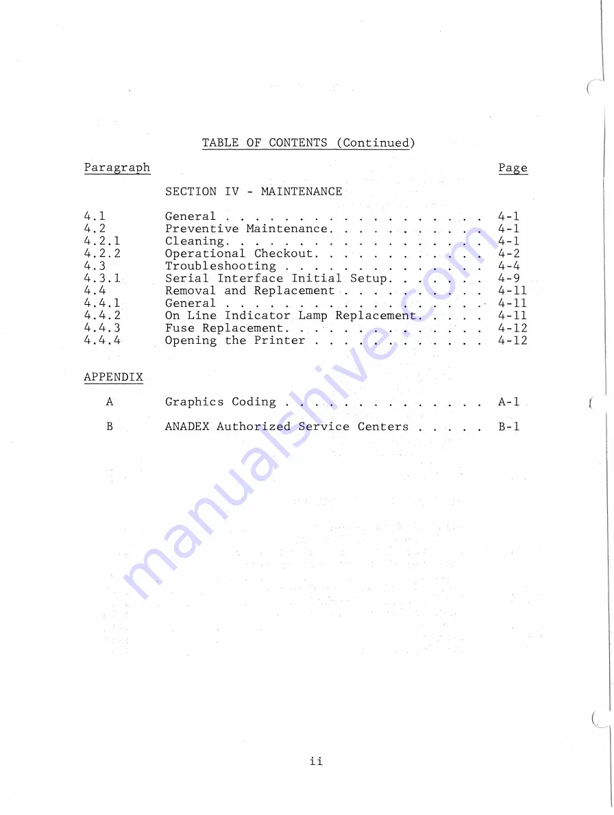 Anadex DP-9000 Operator'S Manual Download Page 4