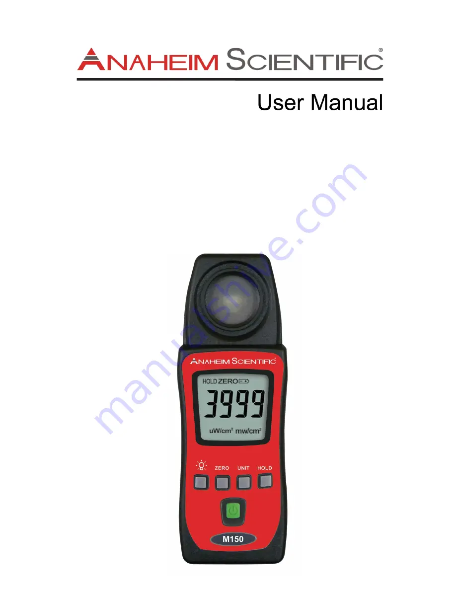 Anaheim Scientific M150 Скачать руководство пользователя страница 1