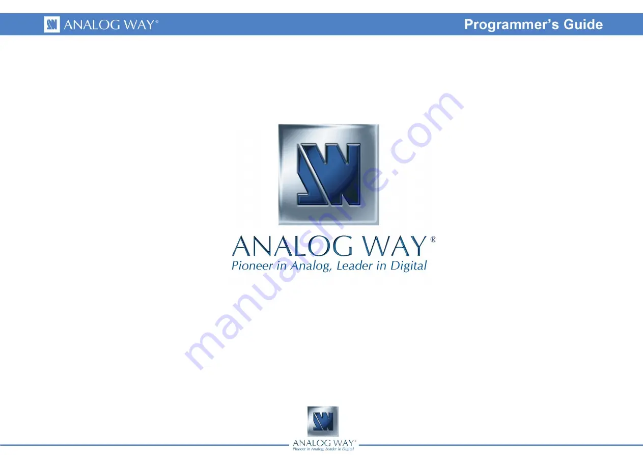 Analog way Axion2 Скачать руководство пользователя страница 1