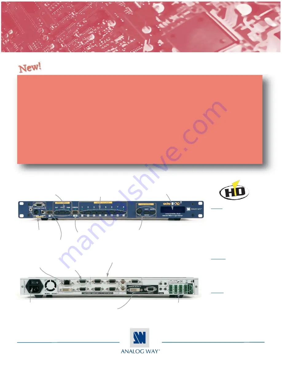 Analog way OFX803 Specification Download Page 1