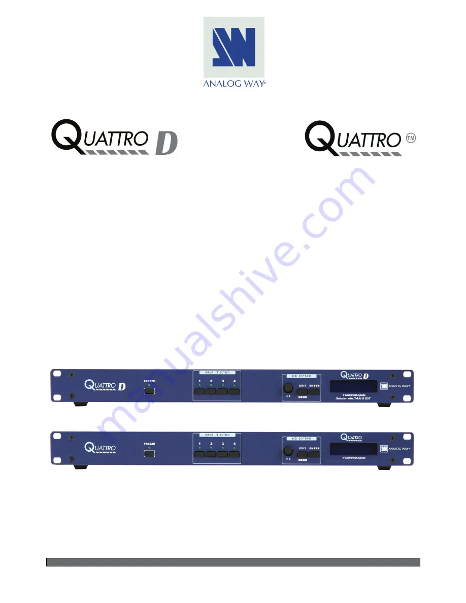 Analog way QTA401 User Manual Download Page 1