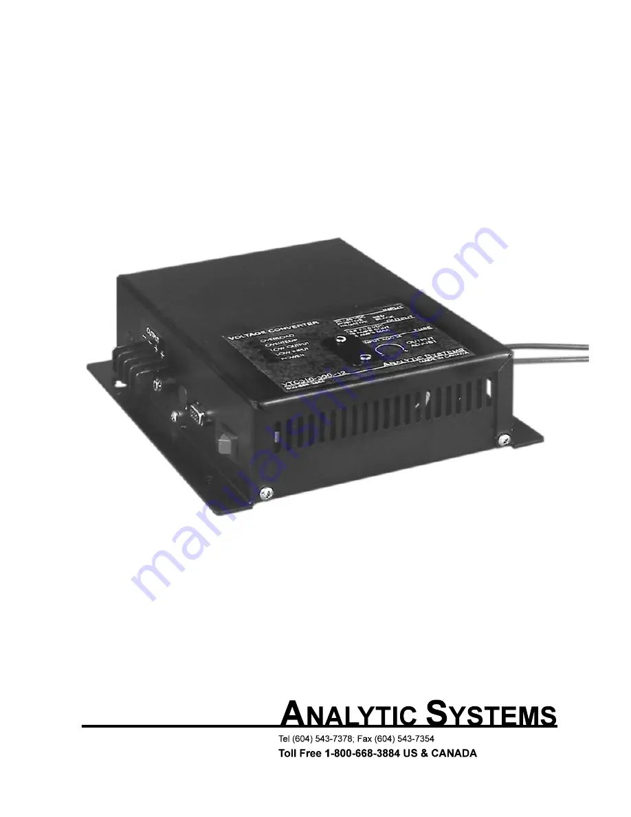 Analytic Systems VTC310 Series Скачать руководство пользователя страница 1