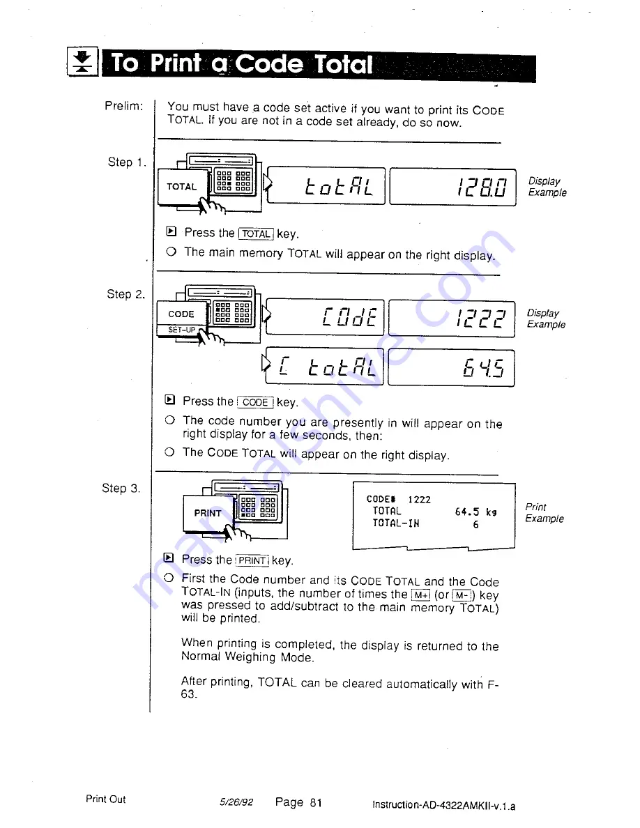 AND Weighing Indicator AD-4322A Mark II (MKII) Instruction Manual Download Page 87