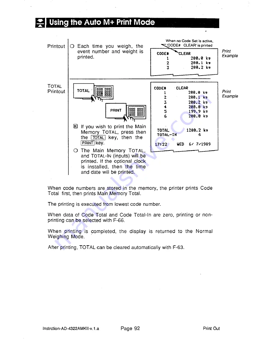 AND Weighing Indicator AD-4322A Mark II (MKII) Instruction Manual Download Page 98