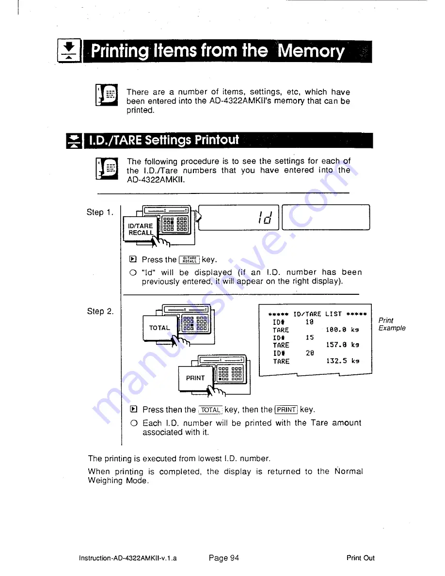 AND Weighing Indicator AD-4322A Mark II (MKII) Instruction Manual Download Page 100