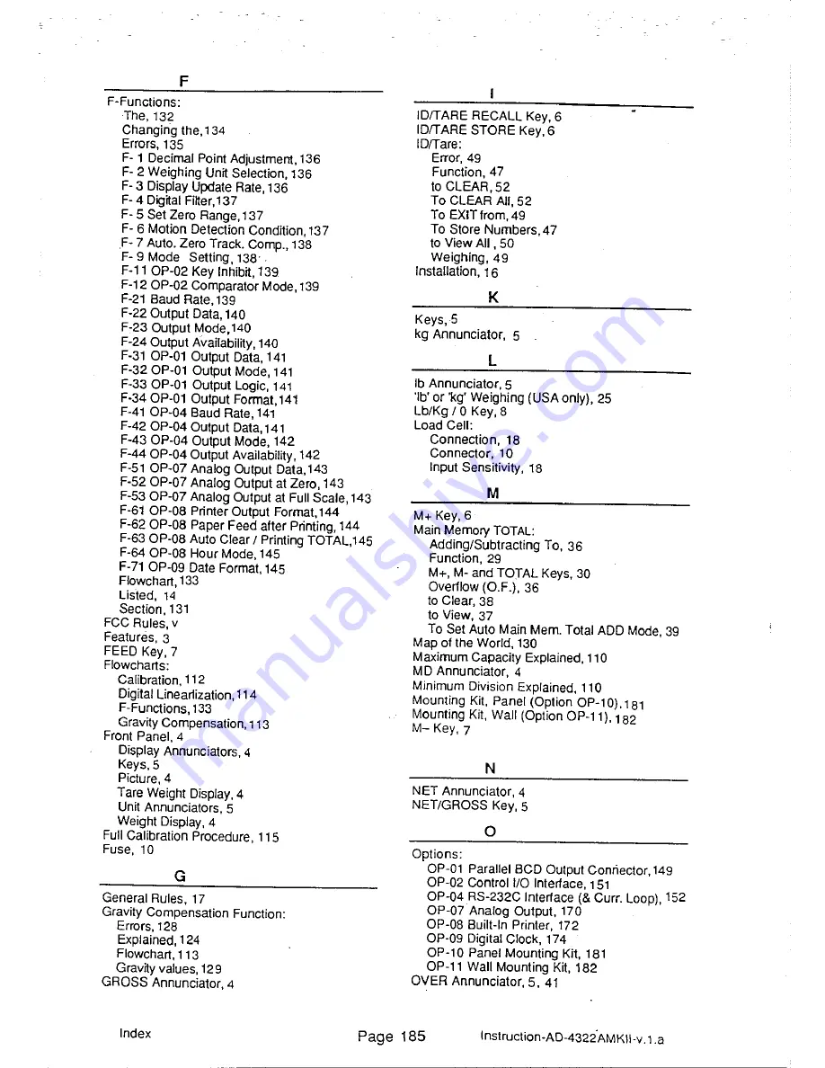 AND Weighing Indicator AD-4322A Mark II (MKII) Instruction Manual Download Page 191