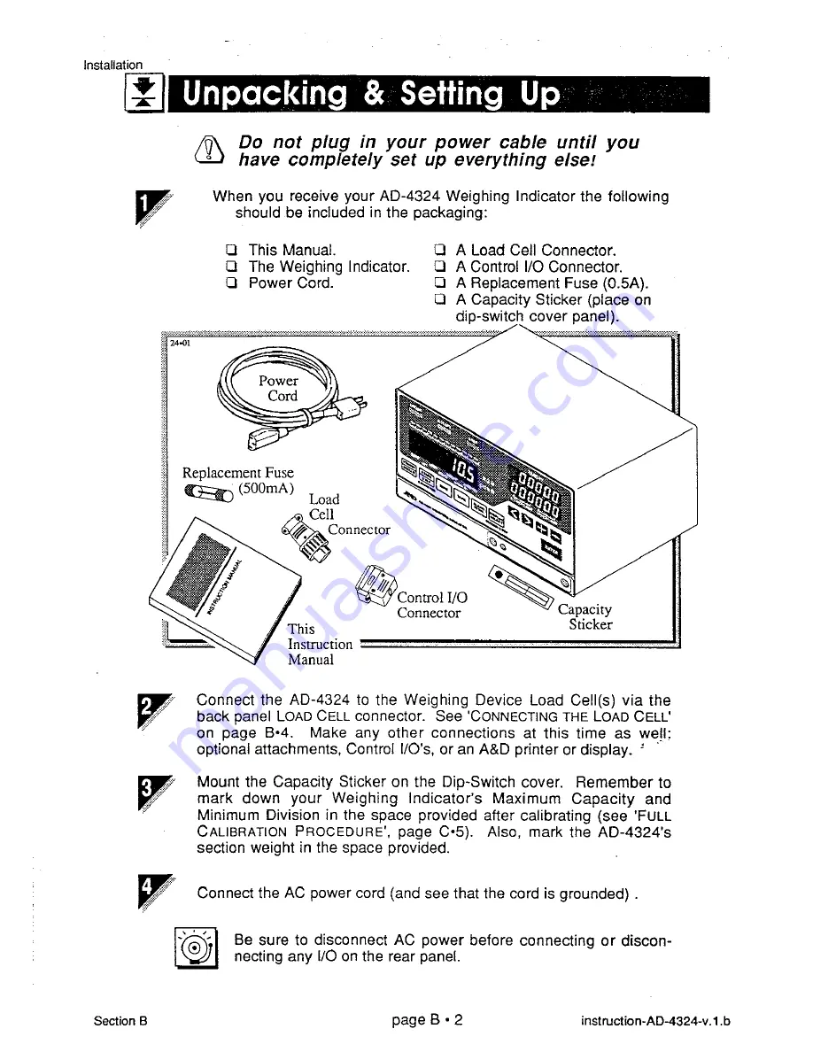 AND Weighing Indicator AD-4324 Instruction Manual Download Page 20