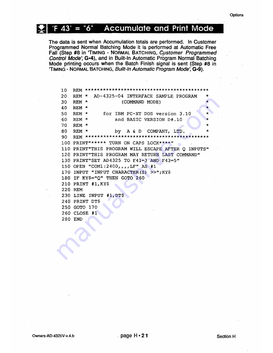 AND Weighing Indicator AD-4325V Instruction Manual Download Page 139